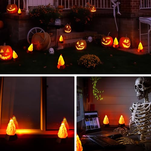 USB Rechargeable Flame Light 4 Pack - Realistic Flickering Fire Lamp with 72-Hour Runtime, Waterproof for Camping & Outdoor Decor