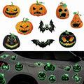 Halloween Luminous Pumpkins Bats Fridge Magnets 9pcs Party Decorations Multi1