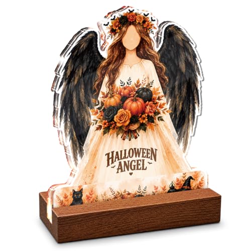 Dark Angel Sign Halloween Decor - Black Wing Angel Sign - R Variation