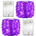 Purple Dewdrop LED String Lights with Timer Function, 10ft, 30 Micro LEDs, Indoor Use