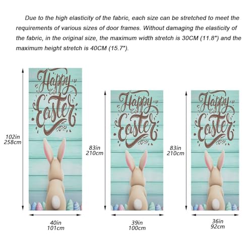 Easter Bunny Door Cover - Cute Bunny Holiday Door Decoration 32x79in - Bunny2 Variation