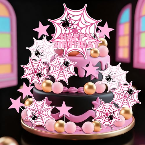 Spider Cake Topper and Decoration Set for Birthday Parties - 40 pcs