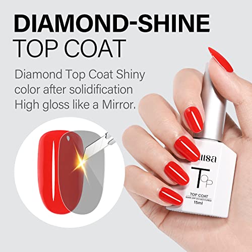 AILLSA Base and Top Coat Gel Nail Polish Set - BG-Base & Top Coat, 15ml Each