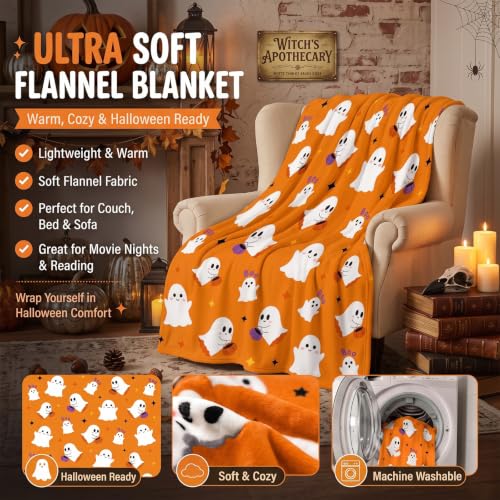 Halloween Boo Gift Basket for Women - Orange, 8 Pcs Festive Stuffer Set