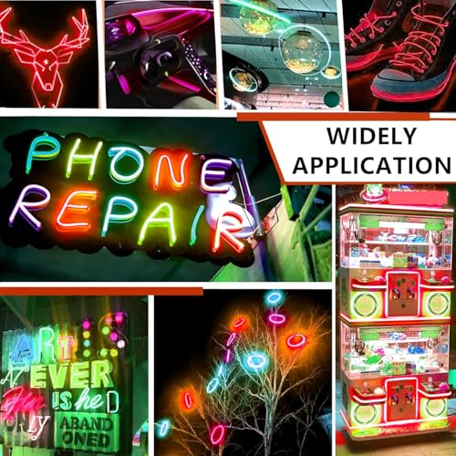 Dark Red 5in1 Electroluminescent Neon Strip Light Wire for Cosplay & Party Decor