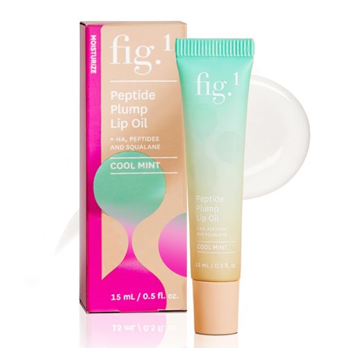Fig.1 Peptide Plump Lip Oil - Hydrating Lip Gloss with Hyaluronic Acid & Vegan Squalane | Non-Sticky, Fragrance-Free | 0.5 fl oz