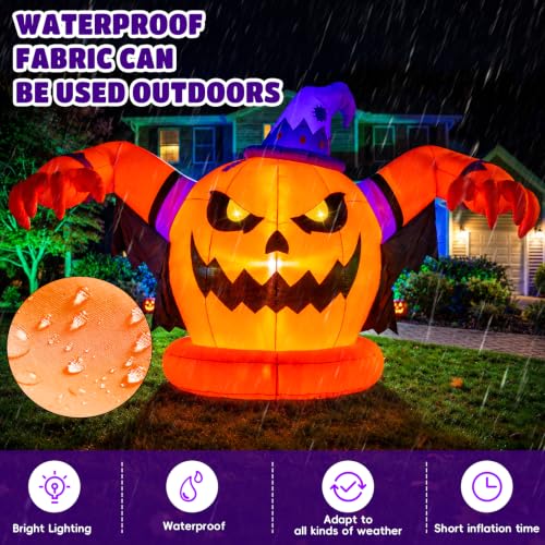 Giant 12.2 FT Halloween Inflatable Pumpkin Outdoor Decoration - Weatherproof & Reusable