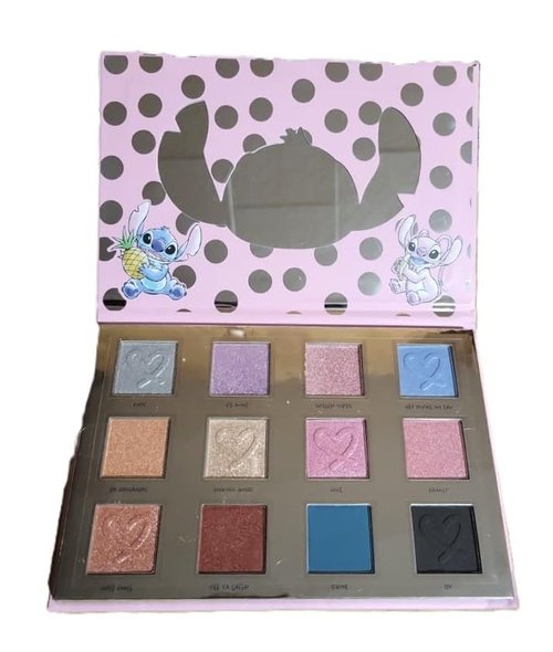 Taste Beauty 12-Color Eyeshadow Palette - Pink Polka Dot Design with Mirror for Stunning Looks