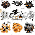 Halloween Cupcake Toppers & Cake Decorations Set 73 Pieces Ghost Pumpkin Bat Witches