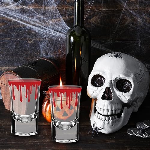 Halloween Blood Splattered Shot Glasses 6-Pack - 1.7oz Horror Party Drinkware