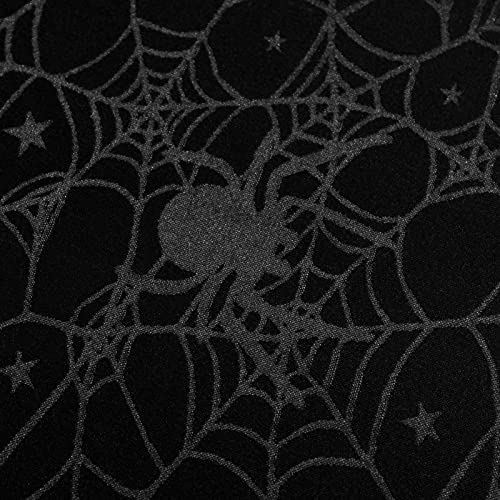 Halloween Tablecloth Black Spider Web Spillproof Fabric, Rectangular 60x84 Inch - Black / 84" x 60"