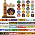 Interchangeable Wooden Holiday Sign Set - Dark Brown, 41 Pcs Seasonal Decor