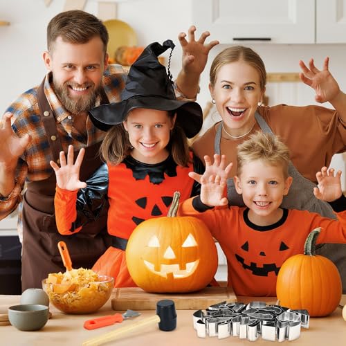 Halloween Pumpkin Carving Kit with 24 Stencils and 3 Tools - Stainless Steel