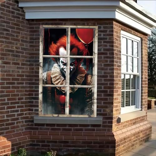 Halloween Horror Window Cover - Balloon Variation Halloween Curtain
