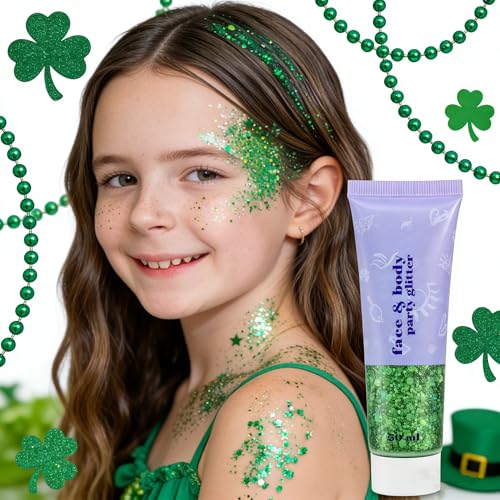 09 Green Body Glitter - St Patrick's Day Holographic Face & Body Makeup