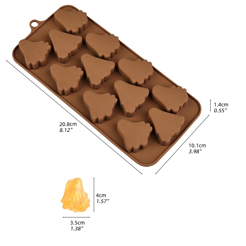 Halloween Ghost Silicone Mold - 2-Piece Food-Grade Candy and Cake Decor