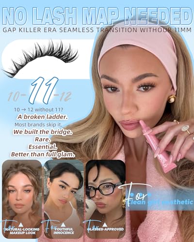 11MM Bunny Lash Clusters Wispy Eyelash Extensions - Natural, Reusable, Medium Length, Manga Style - ALICROWN HAIR