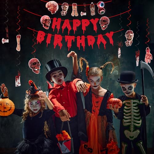 Red Halloween Birthday Party Decorations Set - 36 Pieces