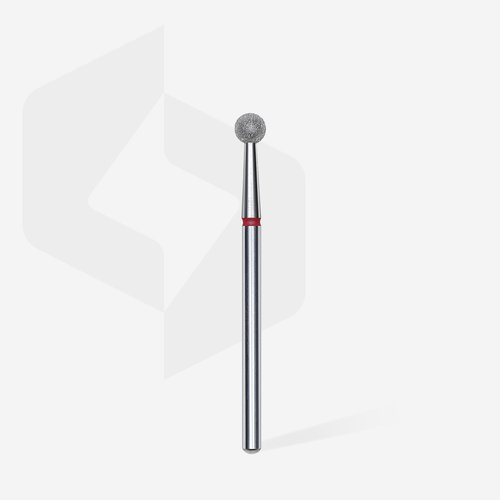 STALEKS PRO Expert Diamond Nail Drill Bit (Ball, Red, 4mm Head) – 180 Grit for Gentle Cuticle & Skin Processing in Hardware Manicure/Pedicure