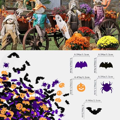 Halloween Confetti Glitter Bats Spider Pumpkin Table Scatter - Purple Spider Pumpkin