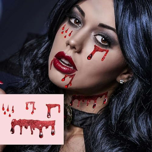 Vampire Face Jewels - Halloween Costume Face Gems & Rhinestone Stickers
