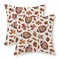 Football Maple Leaf Fall Pillow Covers 24x24 Set of 2 - Autumn Thanksgiving Outdoor Decor