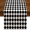Nepnuser Black White Diamond Table Runner 13 x 72 Inches for Tea Party Dining
