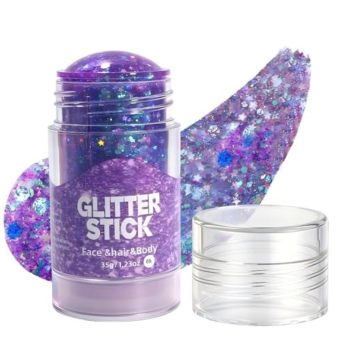 Chameleon Purple Body Glitter Stick - Holographic Festival Face & Body Makeup