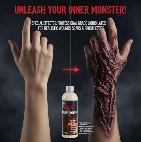 Liquid Latex SFX Makeup 500ml - Professional Stage Prosthetic Latex - GloomGlo