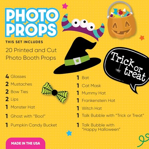 Small Trick or Treat Halloween Photo Booth Props Kit - Pack of 2