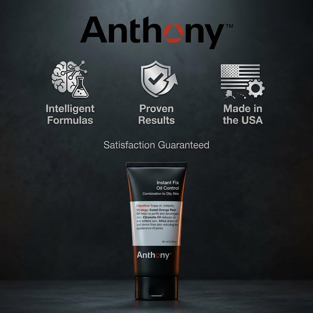 Anthony Instant Fix Oil Control for Men - Mattifying Lotion & Moisturizer for Oily Skin - 3 Fl Oz