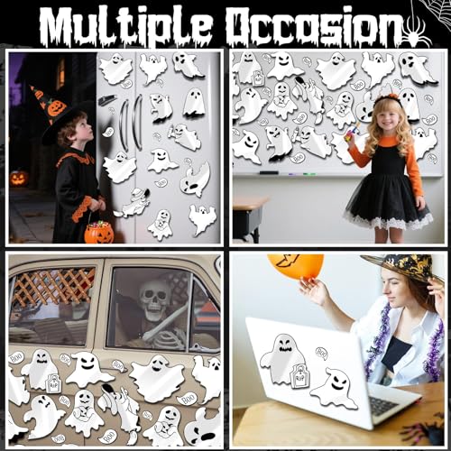 36Pcs Halloween Ghost Magnetic Car Decals Reflective Ghost Stickers for Outdoor & Garage Decor
