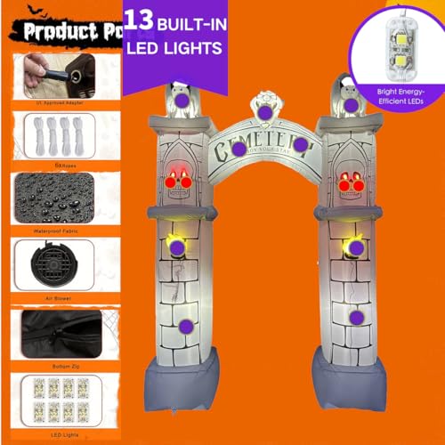 Halloween Inflatable Ghost Car Decoration Kit - 7.4FT Trunk or Treat, Outdoor Haunted House, SUV Garage Door Decor - Variation: Ghost