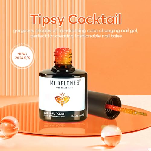 Color Changing Gel Nail Polish - Orange Mood & Temperature Effect - Variation: A05 Sun Will Never Set