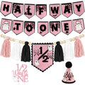 Pink Halloween Half Birthday Decorations Kit for 6-Month Girl - Half Way to One
