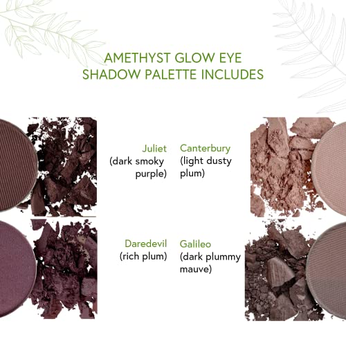 Refillable Eye Shadow Palette - 4 Shades Amethyst Glow Vegan Makeup