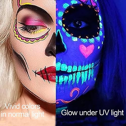 Water Activated Eyeliner Palette - 10 Colors UV Glow Face & Body Paint - Variation 02