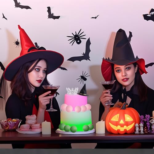Witch Theme Cake Topper Set with Hat Crown & Balloons for Halloween & Birthday