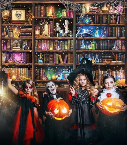 Halloween Lab Backdrop 7x5FT Science Potion Skull Photo Background Kids Party Decorations