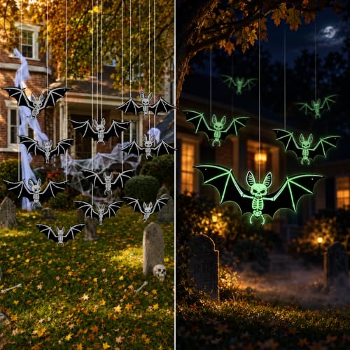 10PCS Glow-in-the-Dark Skeleton Bat Decorations for Halloween - Variation of THIS listing 10