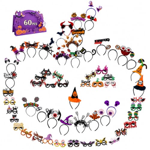 Halloween Headbands and Glasses Bulk - Party Favors for Adults - Variation 60