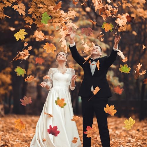 Artificial Maple Leaves Faux Fall Leaves for Thanksgiving and Wedding Decor - Black, 100 Pack