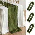 Campsite Cheesecloth Table Runner 3-Pack - Rustic Boho Sheer Decor, 35x120 inches - Outdoor & Wedding Event Table Decor