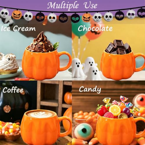 Halloween Pumpkin Mug - 3D Cute Ceramic Coffee Cup for Fall & Halloween - Gift & Decor