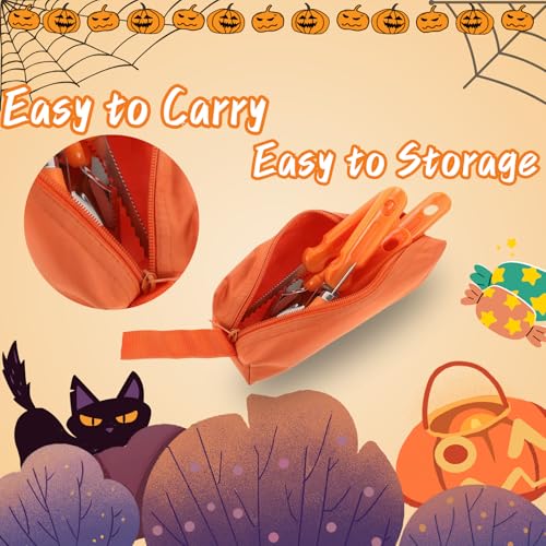 Pumpkin Carving Kit with 10 Heavy Duty Stainless Steel Tools & Carrying Case - Halloween Decoration