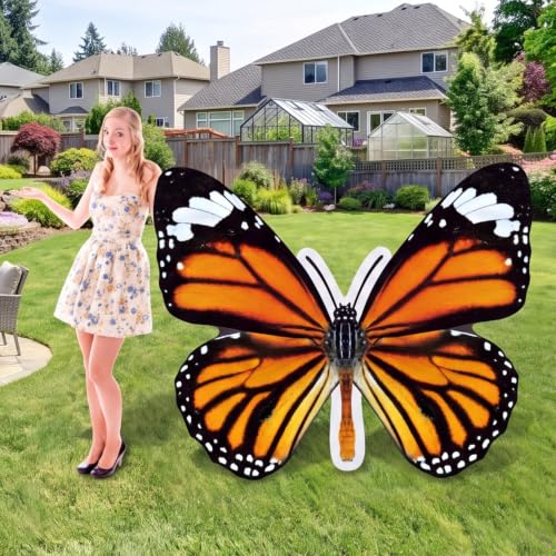 Giant Monarch Butterfly Cardboard Cutout Standee - Life Size Photo Prop for Parties & Decor - 47 Inch Variation