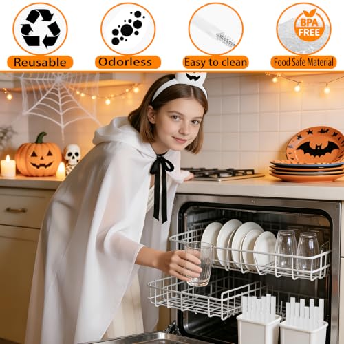 Reusable Ghost Shaped Drinking Straws - Halloween Party Supplies, 30 Pieces