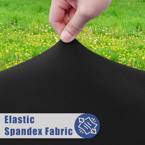 Moosfor 6FT Rectangle Spandex Fitted Tablecloth - Black, 72x30 Inches