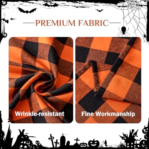 Halloween Orange Buffalo Plaid Tablecloth 55x70 Inch - Fall & Thanksgiving Decor, Washable, Rectangular, Variation of THIS listing