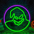 Green Ghost Halloween Neon Sign for Bedroom Wall Decor, Christmas & Party Lights